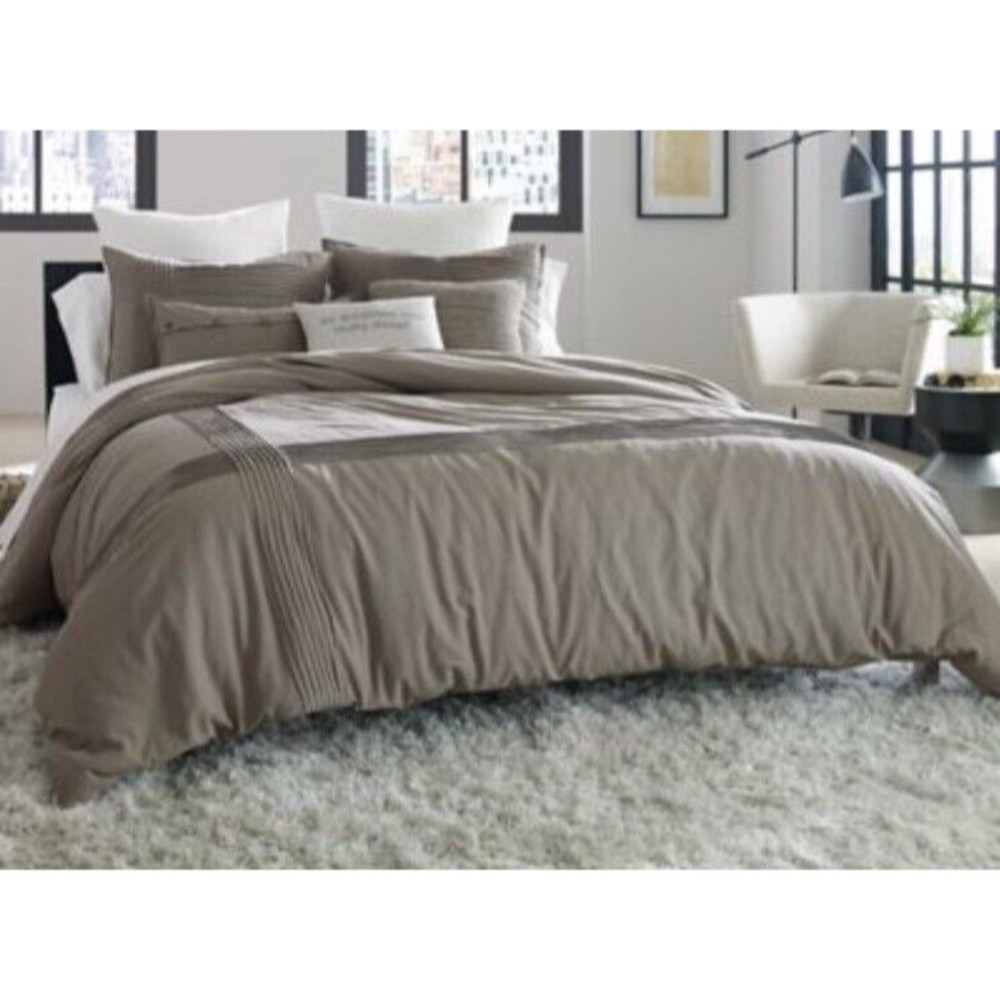 New Kenneth Cole Reaction Structure Pillow Sham Case King Mushroom Stone Washed